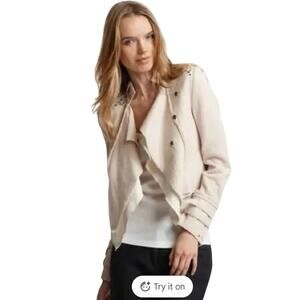 Free People Wool Crop Moto Military Jacket, Small-NWOT